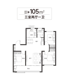 盛德·万禾书院3室2厅1厨1卫建面105.00㎡