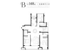 雅居乐国际二期4室2厅1厨3卫建面148.00㎡