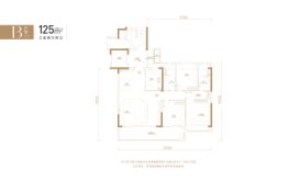 招商臻园3室2厅1厨2卫建面125.00㎡