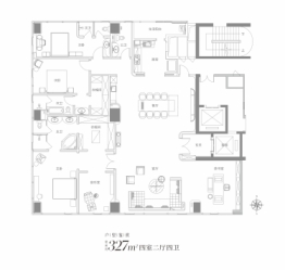 东湖九号4室2厅1厨4卫建面327.00㎡