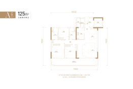 招商臻园3室2厅1厨2卫建面125.00㎡