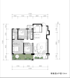 绿城·春鸣里3室2厅1厨2卫建面134.00㎡