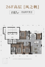 绿城海韵晓风4室2厅1厨2卫建面187.00㎡