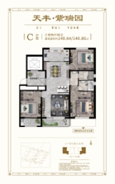 天丰·紫瑞园3室2厅1厨2卫建面140.64㎡