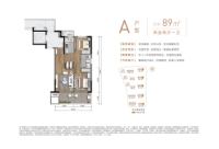 A户型建面约89㎡