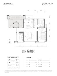 金辉云缦天境3室2厅1厨2卫建面128.00㎡