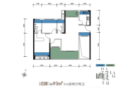 中禧誉景江南3室2厅1厨2卫建面93.00㎡