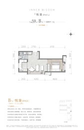 中建·学府印悦1室2厅1厨1卫建面59.00㎡