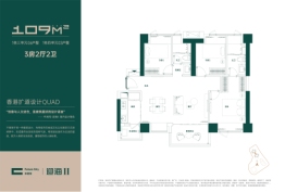 中洲湾·迎海二期3室2厅1厨2卫建面109.00㎡