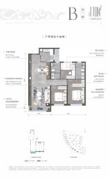 华润置地港宸润府3室2厅1厨2卫建面110.00㎡