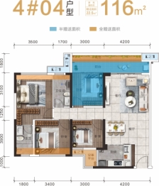 侨雅·名门南苑4室2厅1厨2卫建面116.00㎡