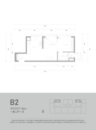 华贸姑苏里服务公寓1室2厅1厨1卫建面56.00㎡