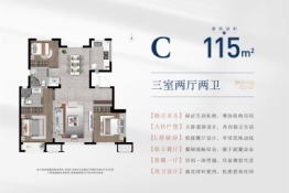 大华锦绣海岸3室2厅1厨2卫建面115.00㎡