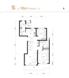 中海寰宇天下｜天镜2室2厅1厨1卫建面98.00㎡