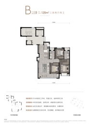 中海·江湾樾3室2厅1厨2卫建面120.00㎡