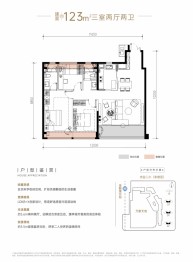 光谷润府3室2厅1厨2卫建面123.00㎡