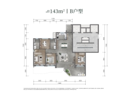 越秀铁建·西派天悦4室2厅1厨2卫建面143.00㎡