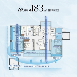 保利阅江台江缦4室2厅1厨3卫建面183.00㎡