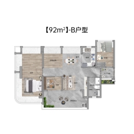 能建·天河麓誉府4室2厅1厨2卫建面92.00㎡