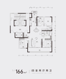 中海·时光之境4室2厅1厨2卫建面166.00㎡