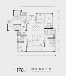 中海·时光之境4室2厅1厨3卫建面178.00㎡