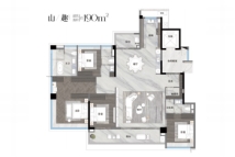 越秀·观樾建面约190平四房户型
