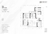 B户型148㎡三室两厅三卫