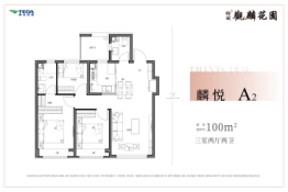 格调观麟花园3室2厅1厨2卫建面100.00㎡