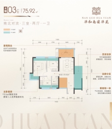 华和南国华苑3室2厅1厨1卫建面75.92㎡