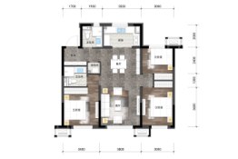 保利天汇·公园壹号3室2厅1厨2卫建面104.00㎡