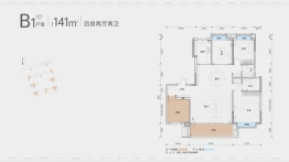 融发·菁英汇4室2厅1厨2卫建面141.00㎡