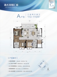 清水湾智汇城3室2厅1厨2卫建面113.00㎡