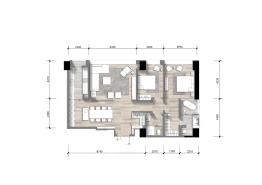 中国华商交子公馆2室2厅1厨2卫建面155.00㎡