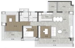 保利燕语堂悦3室2厅1厨2卫建面125.00㎡