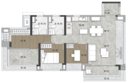 保利燕语堂悦3室2厅1厨2卫建面92.00㎡