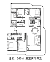 金域云缦5室2厅1厨4卫建面260.00㎡