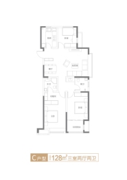 青实·清荷茗郡3室2厅1厨2卫建面128.00㎡