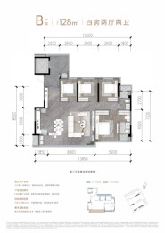 经开发展|龙湖·天澜4室2厅1厨2卫建面128.00㎡