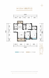 长沙中交世通国际3室2厅1厨2卫建面125.00㎡