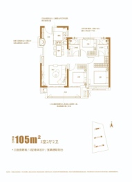 锦天 · 星辰之光3室3厅1厨2卫建面105.00㎡