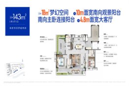 保利 · 半岛1号2室2厅1厨3卫建面143.00㎡