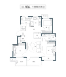 万科东庐3室2厅1厨2卫建面106.00㎡