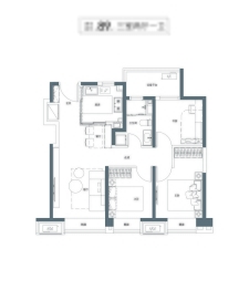 万科东庐3室2厅1厨1卫建面89.00㎡