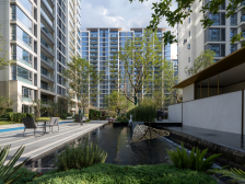 半山悦景南区 清水大三房看小区中庭 西南朝向