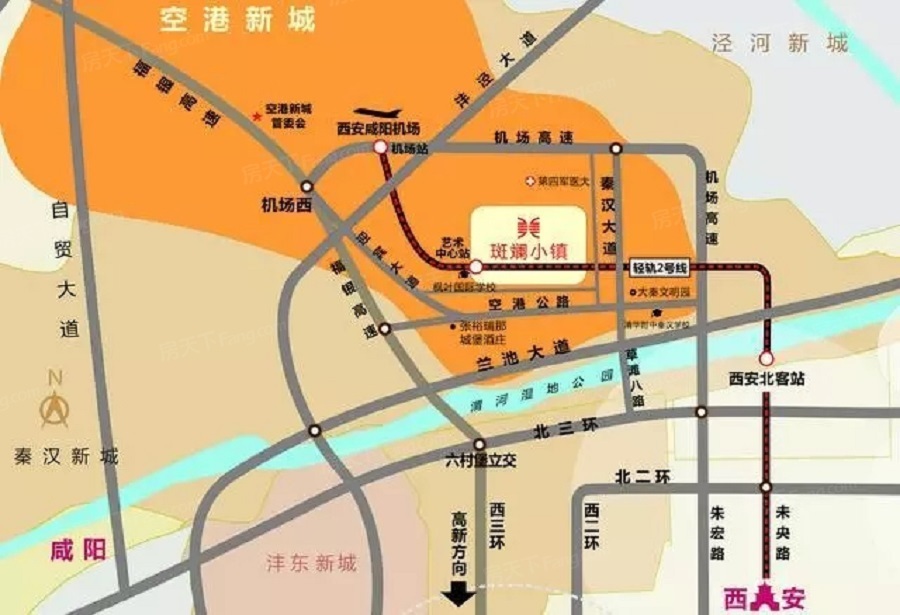 西安空港新城位置地图图片