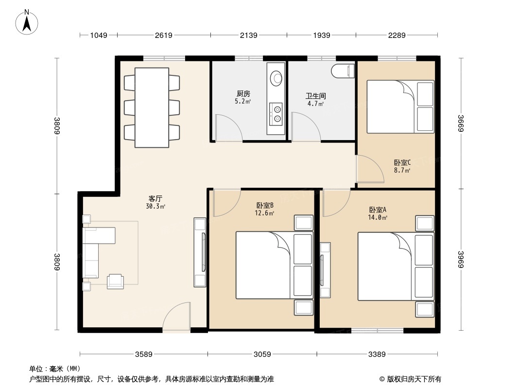 梅花山庄丽景苑户型图