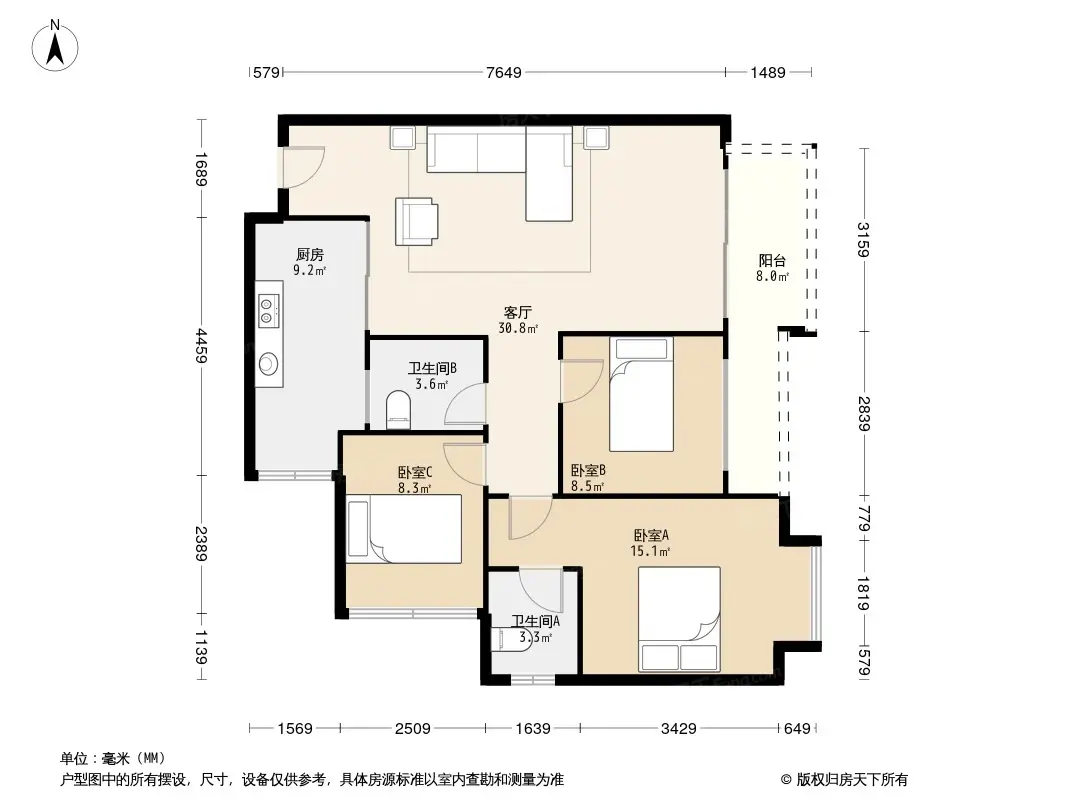 金科空港城一期户型图图片