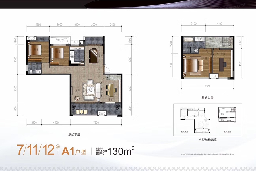 明發國際城戶型類別:1居,2居,3居,4居戶型面積:38.27平方米-130.