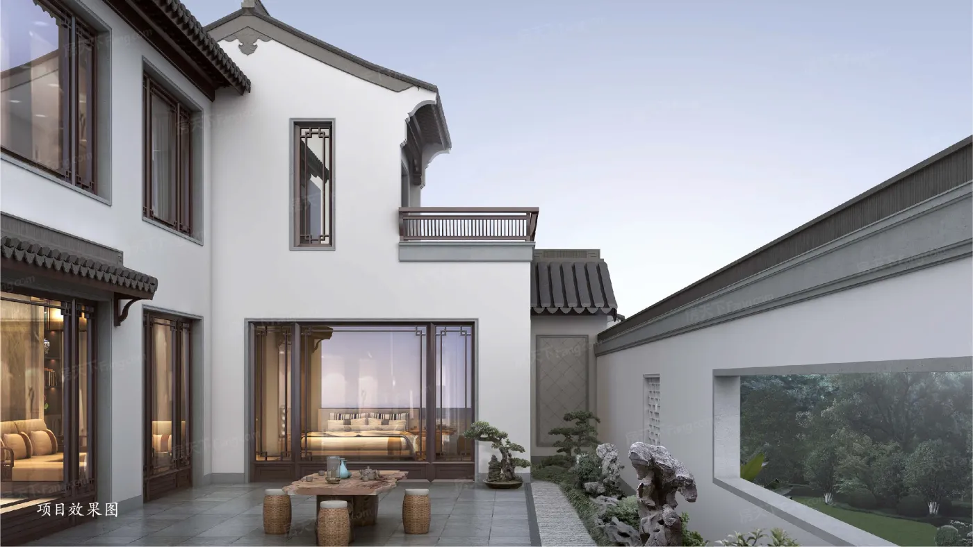 烟台海岸线上的桃李春风,宋卫平送给北中国"蓝粉"的中式叠院