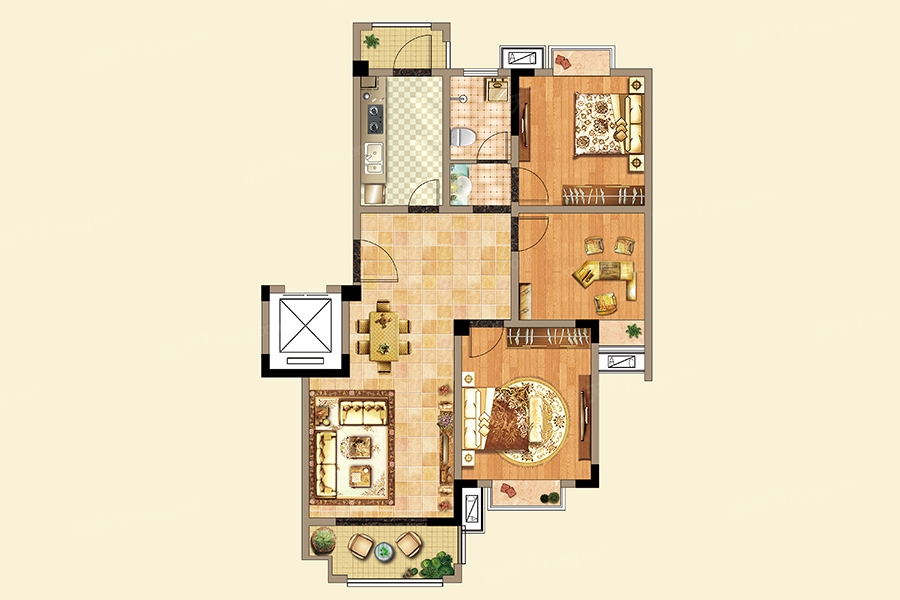 香榭丽花园户型建筑面积约84110平米